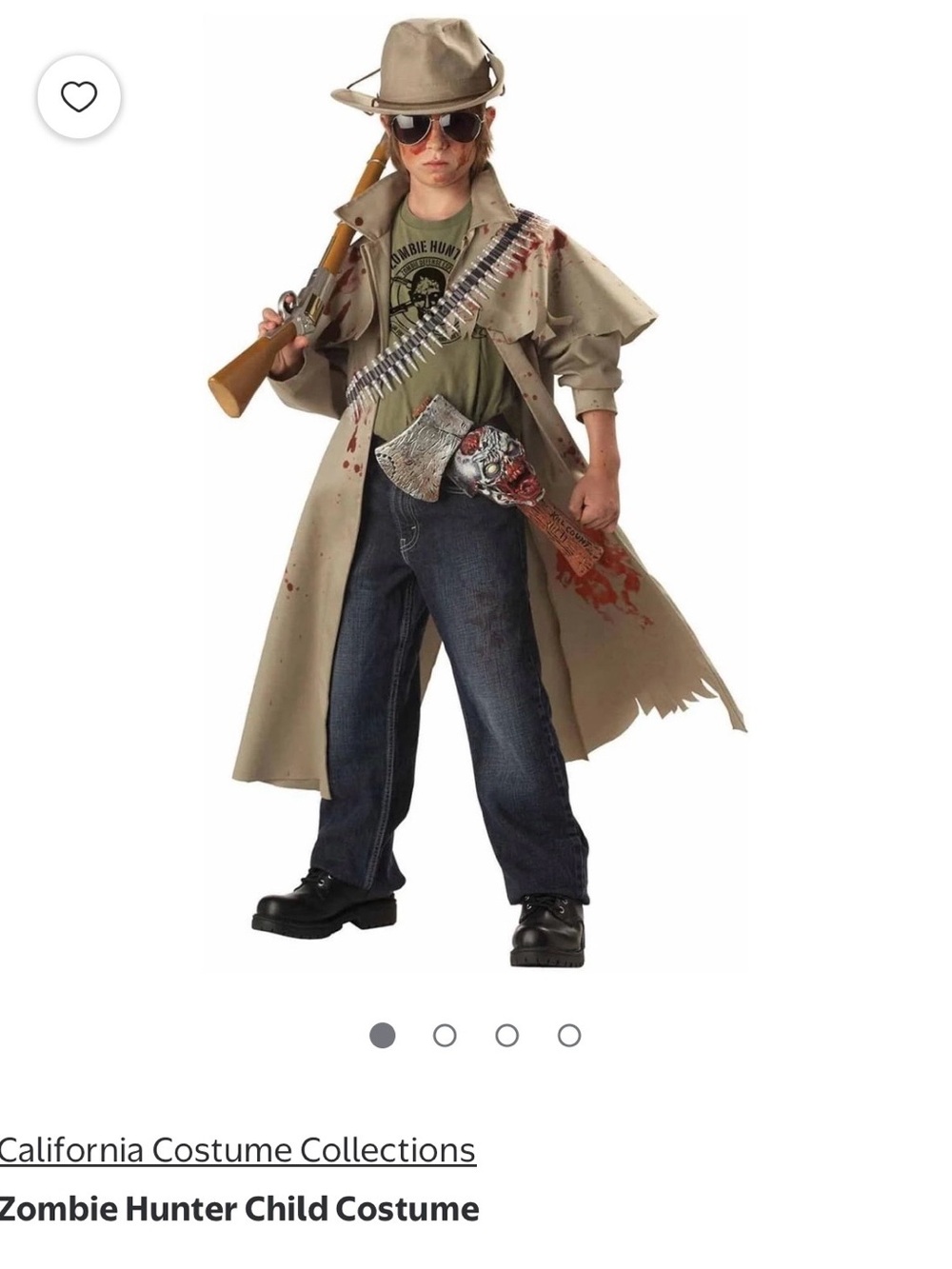 California Costumes Tan Zombie Hunter Kids Costume